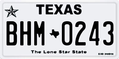 TX license plate BHM0243