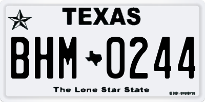 TX license plate BHM0244