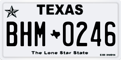 TX license plate BHM0246