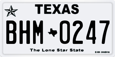 TX license plate BHM0247
