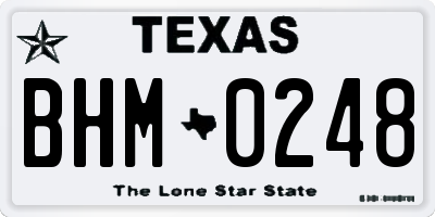 TX license plate BHM0248