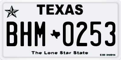 TX license plate BHM0253