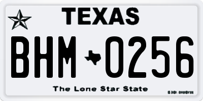 TX license plate BHM0256