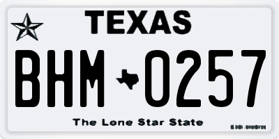 TX license plate BHM0257