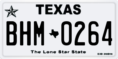 TX license plate BHM0264