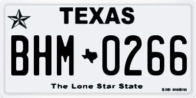 TX license plate BHM0266
