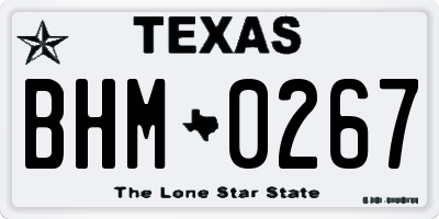 TX license plate BHM0267