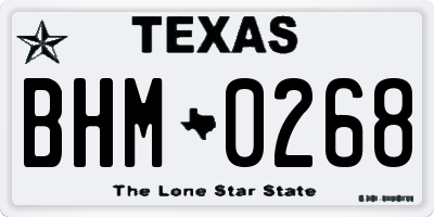 TX license plate BHM0268