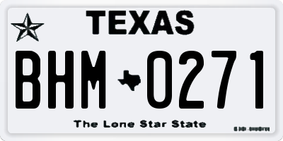 TX license plate BHM0271