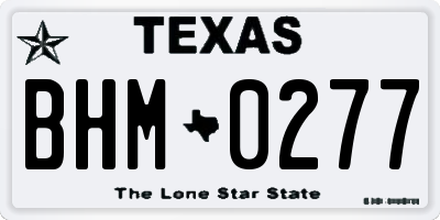 TX license plate BHM0277