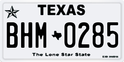 TX license plate BHM0285