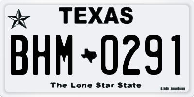 TX license plate BHM0291