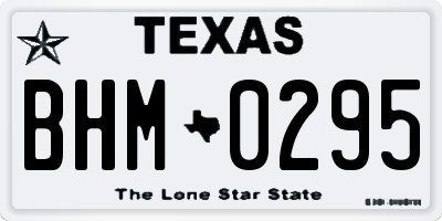 TX license plate BHM0295