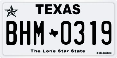 TX license plate BHM0319