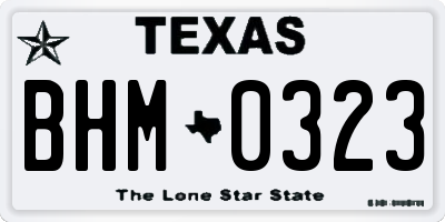TX license plate BHM0323