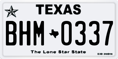 TX license plate BHM0337