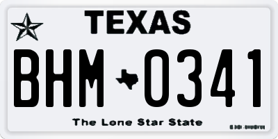 TX license plate BHM0341