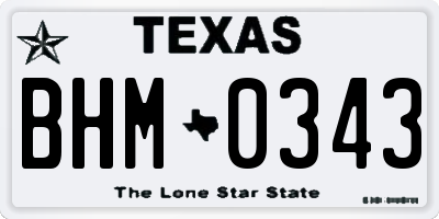 TX license plate BHM0343