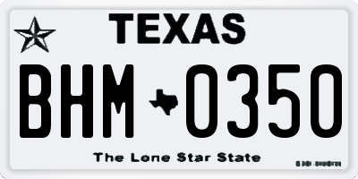 TX license plate BHM0350