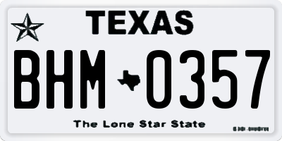 TX license plate BHM0357