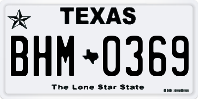 TX license plate BHM0369