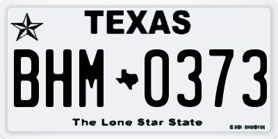 TX license plate BHM0373