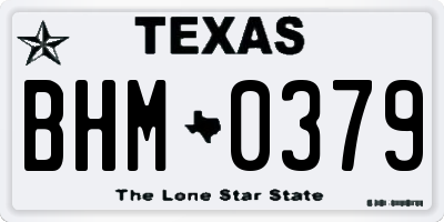 TX license plate BHM0379
