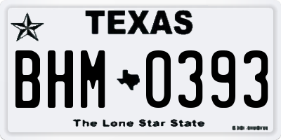 TX license plate BHM0393