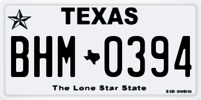 TX license plate BHM0394