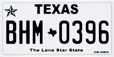 TX license plate BHM0396