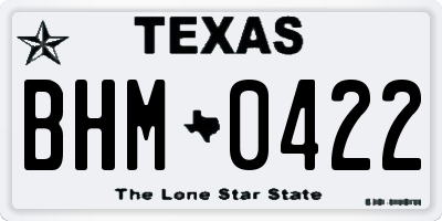 TX license plate BHM0422