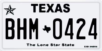 TX license plate BHM0424