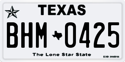 TX license plate BHM0425
