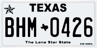 TX license plate BHM0426