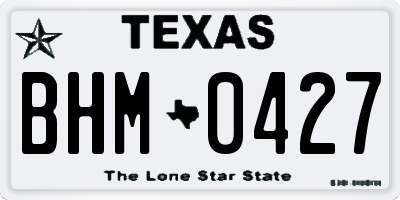 TX license plate BHM0427