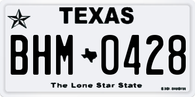 TX license plate BHM0428