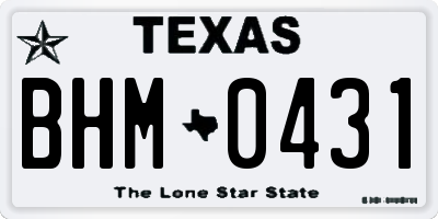 TX license plate BHM0431