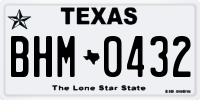 TX license plate BHM0432
