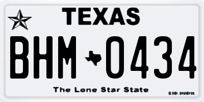 TX license plate BHM0434