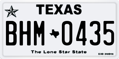TX license plate BHM0435