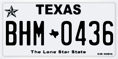 TX license plate BHM0436