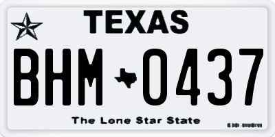 TX license plate BHM0437