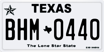 TX license plate BHM0440
