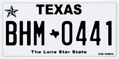 TX license plate BHM0441