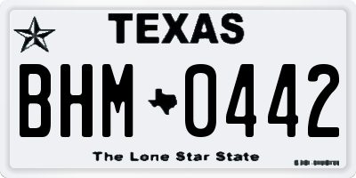 TX license plate BHM0442