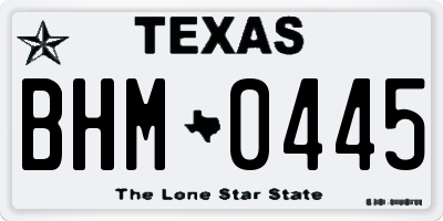 TX license plate BHM0445