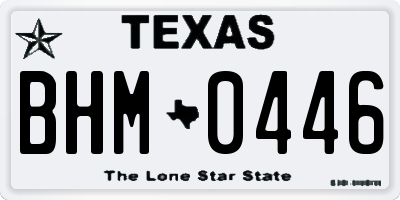 TX license plate BHM0446