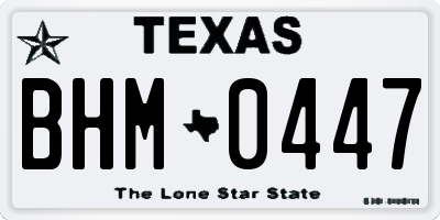 TX license plate BHM0447