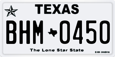 TX license plate BHM0450