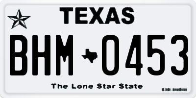 TX license plate BHM0453